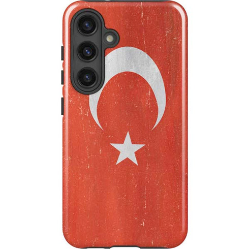 Turkish Flag Distressed Galaxy S25 Impact Case