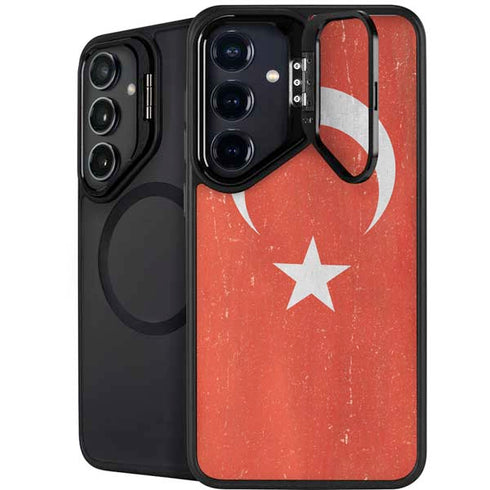 Turkish Flag Distressed Galaxy S25 Kickstand Case