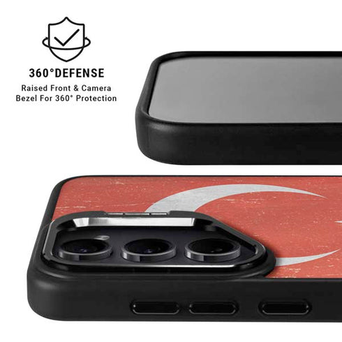 Turkish Flag Distressed Galaxy S25 Kickstand Case