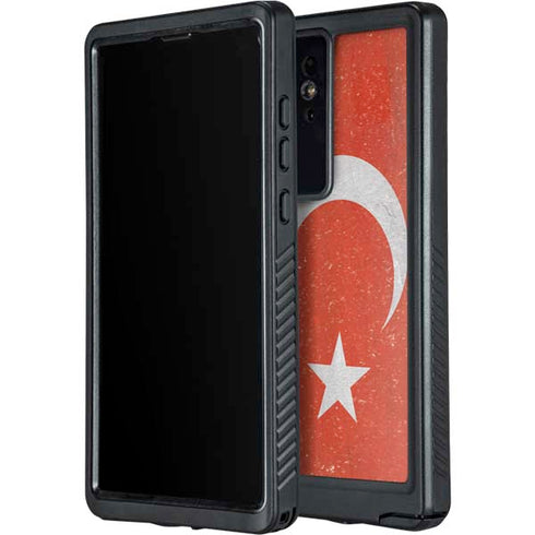 Turkish Flag Distressed Galaxy S24 Ultra Waterproof Case