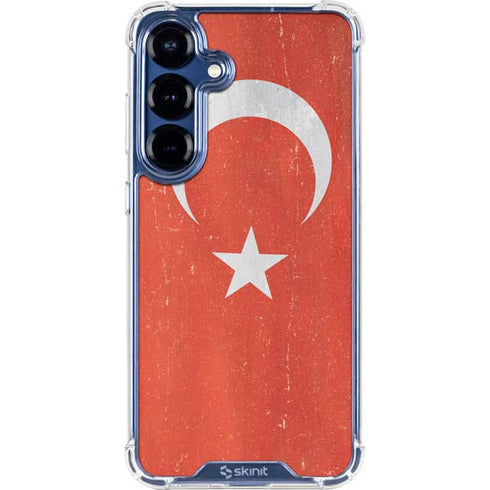 Turkish Flag Distressed Galaxy S25 Clear Case