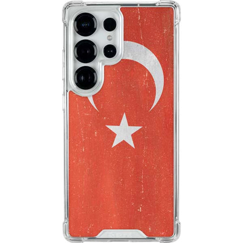 Turkish Flag Distressed Galaxy S25 Ultra Clear Case