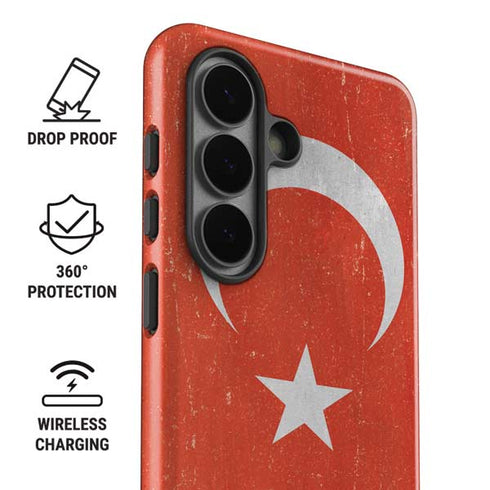 Turkish Flag Distressed Galaxy S26 Impact Case
