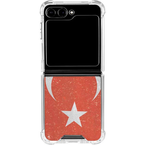 Turkish Flag Distressed Galaxy Z Flip6 Clear Case