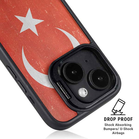 Turkish Flag Distressed iPhone 13 Kickstand Case