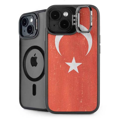 Turkish Flag Distressed iPhone 14 Kickstand Case