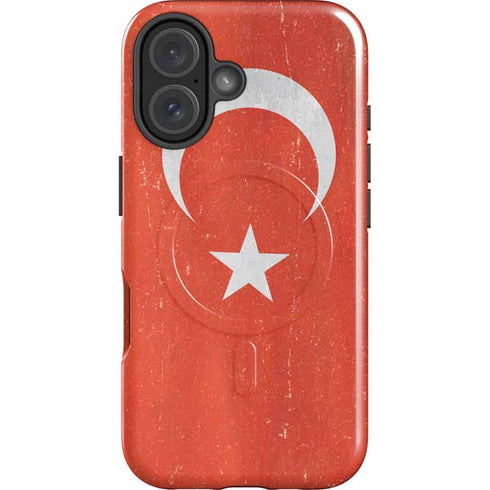 Turkish Flag Distressed iPhone 16 Magsafe Impact Case