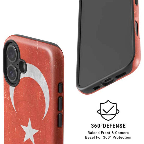 Turkish Flag Distressed iPhone 16 Magsafe Impact Case