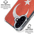 Turkish Flag Distressed iPhone 16 Plus Clear Case