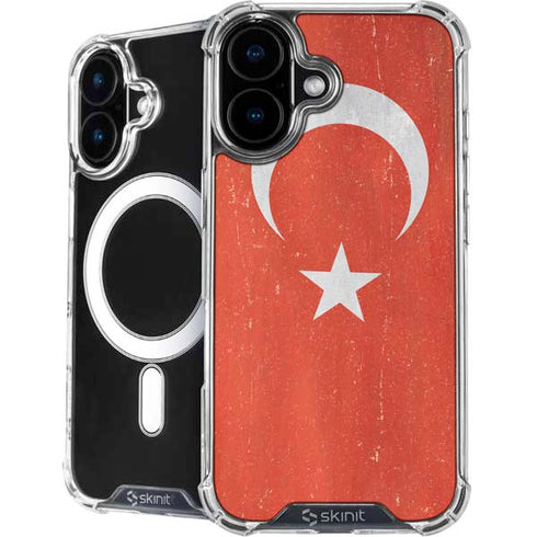 Turkish Flag Distressed iPhone 16 Plus MagSafe Case