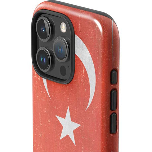 Turkish Flag Distressed iPhone 16 Pro Impact Case