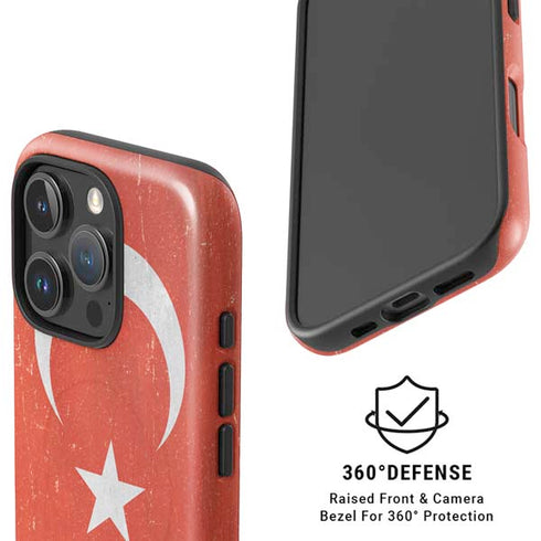 Turkish Flag Distressed iPhone 16 Pro Magsafe Impact Case