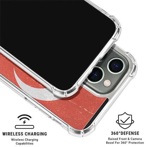 Turkish Flag Distressed iPhone 16 Pro Max Clear Case
