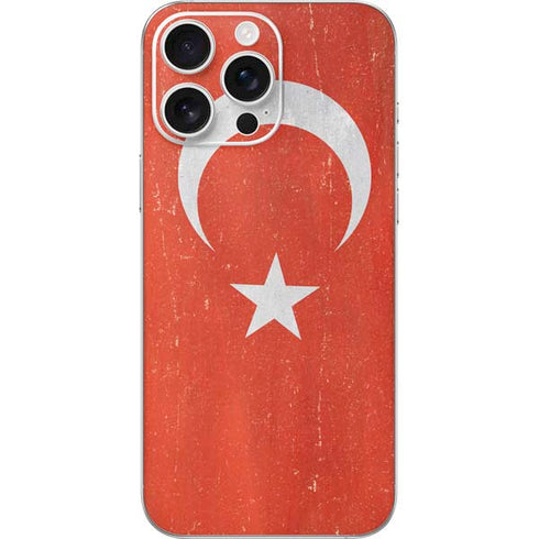 Turkish Flag Distressed iPhone 16 Pro Max Skin