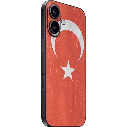 Turkish Flag Distressed iPhone 16 Skin
