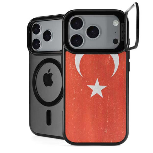 Turkish Flag Distressed iPhone 18 Pro Kickstand Case