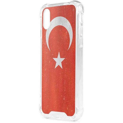 Turkish Flag Distressed iPhone XS Clear Case