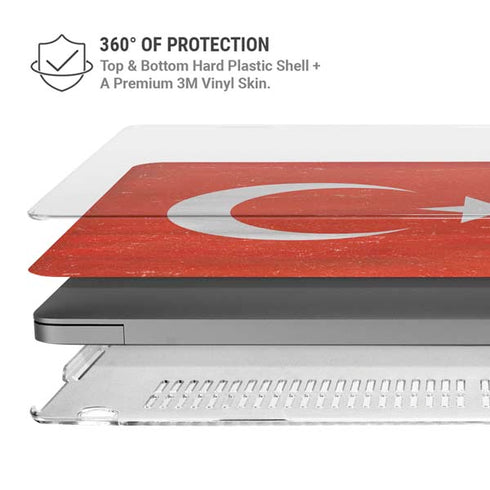 Turkish Flag Distressed MacBook Pro 14in (2021-24) Case plus Skin