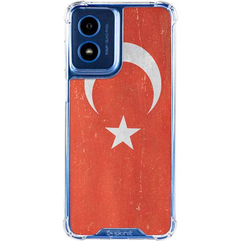 Turkish Flag Distressed Moto G 5G (2024) Clear Case