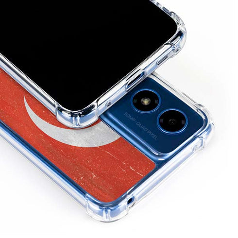 Turkish Flag Distressed Moto G 5G (2024) Clear Case