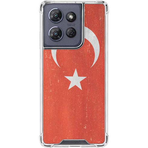 Turkish Flag Distressed Moto G Power 5G (2025) Clear Case