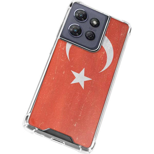 Turkish Flag Distressed Moto G Stylus 5G (2025) Clear Case