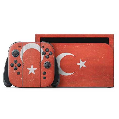 Turkish Flag Distressed Nintendo Skins