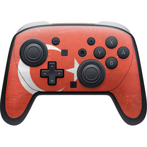Turkish Flag Distressed Nintendo Switch 2 (2025) Pro Controller Skin