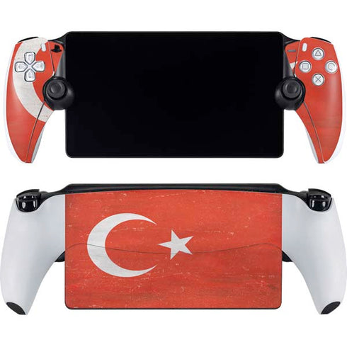 Turkish Flag Distressed PlayStation Portal Remote Player Skin