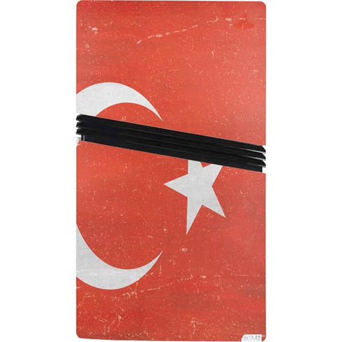 Turkish Flag Distressed PS5 Pro Bundle Skin