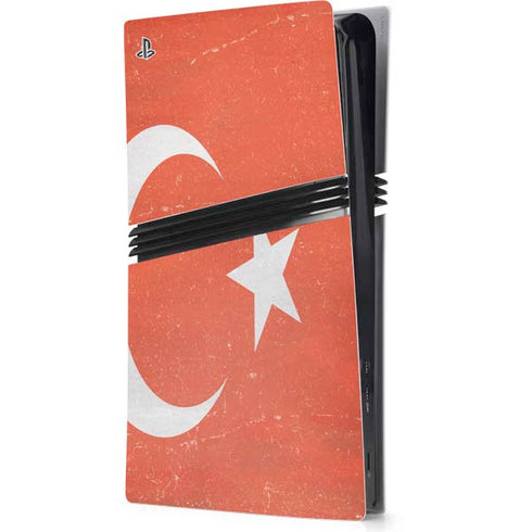 Turkish Flag Distressed PS5 Pro Console Skin