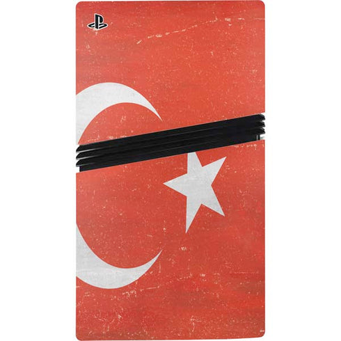 Turkish Flag Distressed PS5 Pro Console Skin