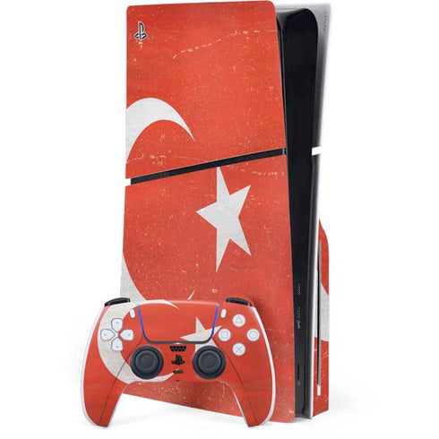 Turkish Flag Distressed PlayStation PS5 Skins