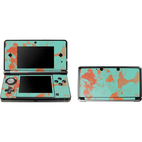 Turquoise and Orange Marble Nintendo Skins