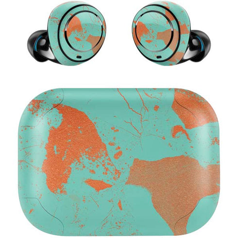 Turquoise and Orange Marble Amazon Echo Buds Skin