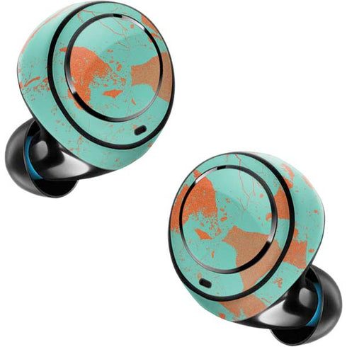 Turquoise and Orange Marble Amazon Echo Buds Skin