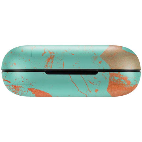 Turquoise and Orange Marble Amazon Echo Buds Skin
