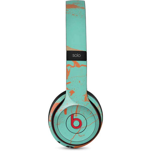 Turquoise and Orange Marble Beats Solo 3 Wireless Skin