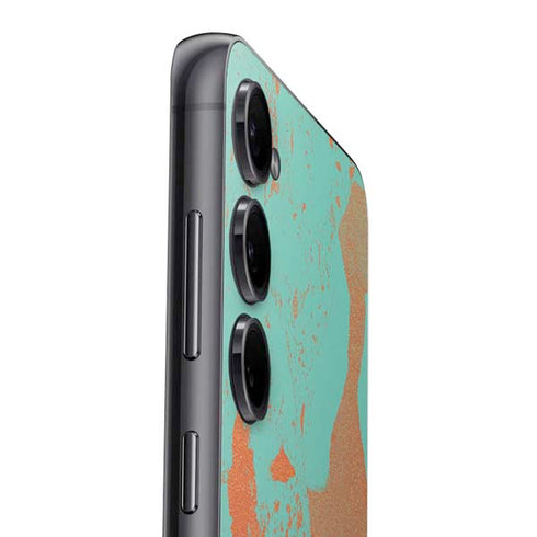 Turquoise and Orange Marble Galaxy A16 5G Skin