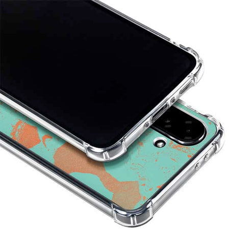 Turquoise and Orange Marble Galaxy A36 5G Clear Case