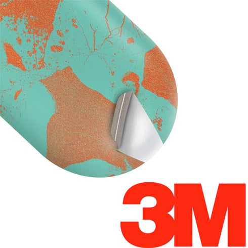 Turquoise and Orange Marble Galaxy Buds Plus Skin