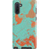 Turquoise and Orange Marble Galaxy Cases