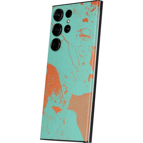 Turquoise and Orange Marble Galaxy Skins