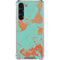 Turquoise and Orange Marble Galaxy S24 FE Clear Case