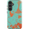 Turquoise and Orange Marble Galaxy S25 Impact Case