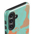 Turquoise and Orange Marble Galaxy S25 Plus Impact Case