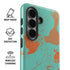 Turquoise and Orange Marble Galaxy S26 Plus Impact Case