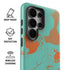 Turquoise and Orange Marble Galaxy S26 Ultra Impact Case