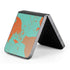 Turquoise and Orange Marble Galaxy Z Flip6 Skin