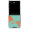 Turquoise and Orange Marble Galaxy Z Flip6 Clear Case